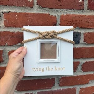 Mudpie White and Tan 'Tying the Knot' Photo Frame